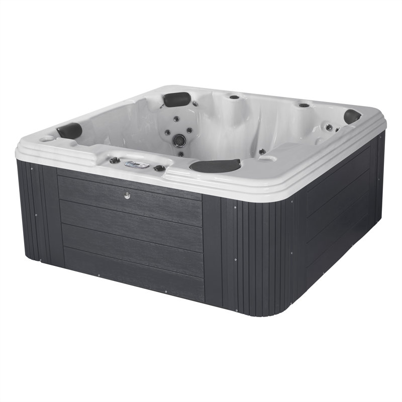 Spa à 6 jets pour 6 personnes avec stéréo Bluetooth, éclairage DEL et ozoniseur Revive®Symphony, Gris, Tempête de nuages