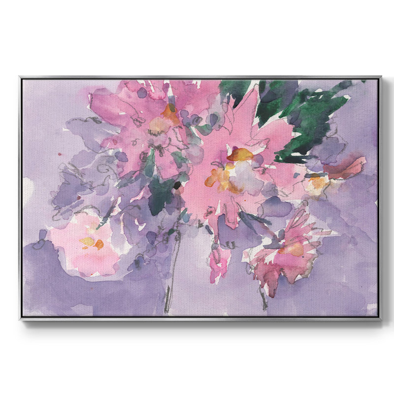 Floral occasion II, reproduction d'art sur toile, H 25 po x l 37 po x P 2 po, Argent
