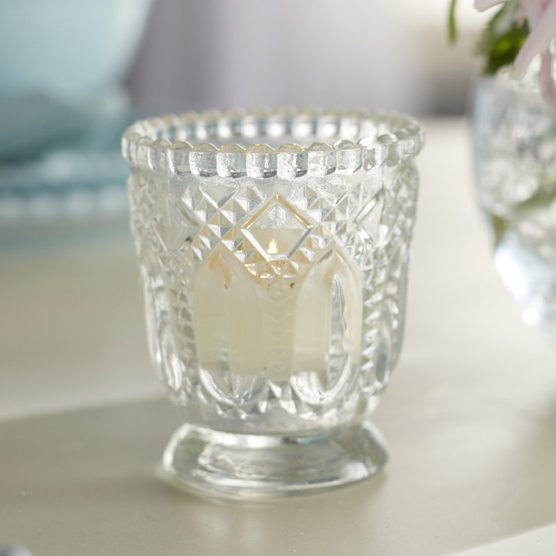 Porte-bougie en verre rétro