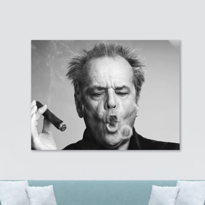 Jack Nicholson Smoking Cigar - Wrapped Canvas Print