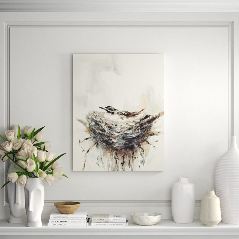 On The Branch III Painting by Sara Brown, Knife Gel, 32" H x 24" W