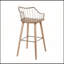 Tabouret de bar à hauteur fixe avec bois blanchi et cuivre antique