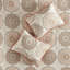 Couette orange à imprimé floral taupe, 3 coussins brodés, ensemble de literie 6 pièces en microfibre douce avec accent, design réversible, 2 taies d'oreiller standard