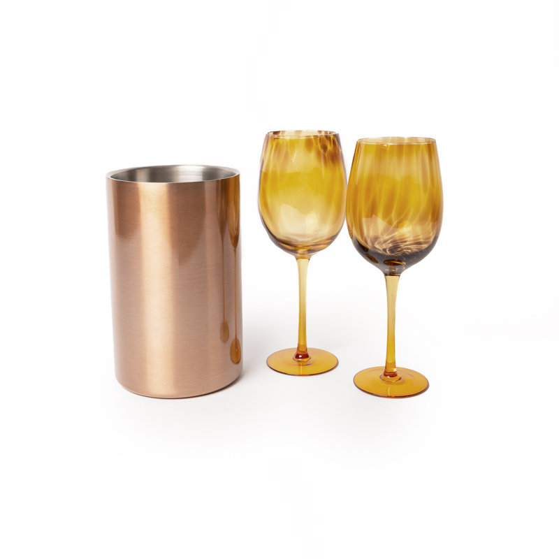 Barcraft Wine Glasses and Wine Cooler Set