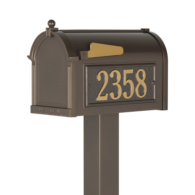 Premium Package Post Mounted Mailbox, Yes, Bronze