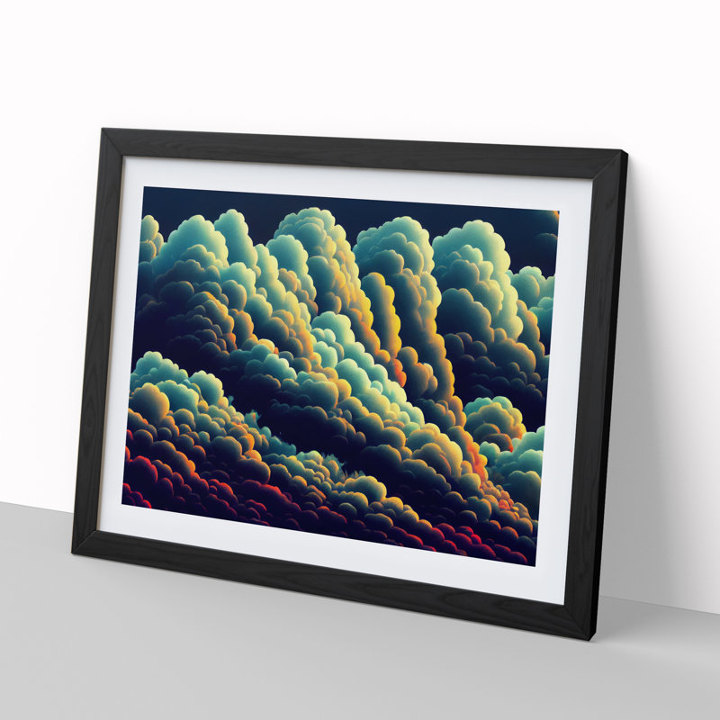 Appreciating Clouds - Single Picture Frame Print, Black, 34cm H x 46cm W