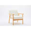 Modern 25" Armchair, Beige Linen, Solid Wood Frame Stylish Linen Seat Chair, Collection With