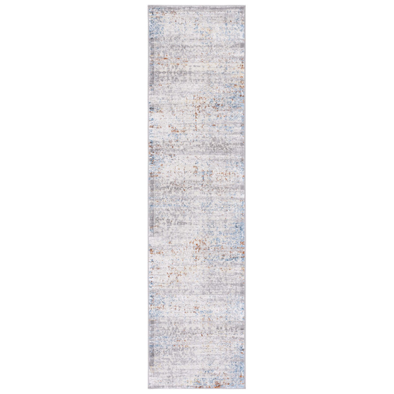 Tapis gris / gris clair Minyard 239, Tapis de couloir 2 pi x 8 pi