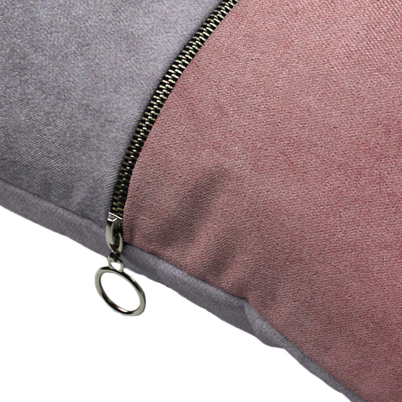 Rectangular Throw Pillow Cover, Pink/Grey
