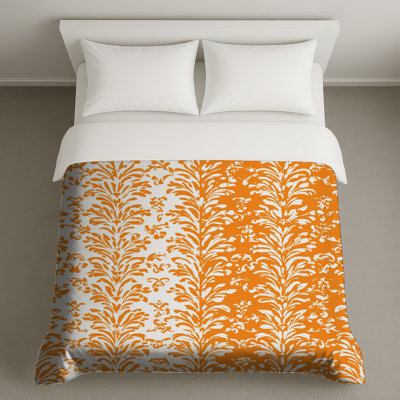 Orange Damask Pattern Duvet Covers