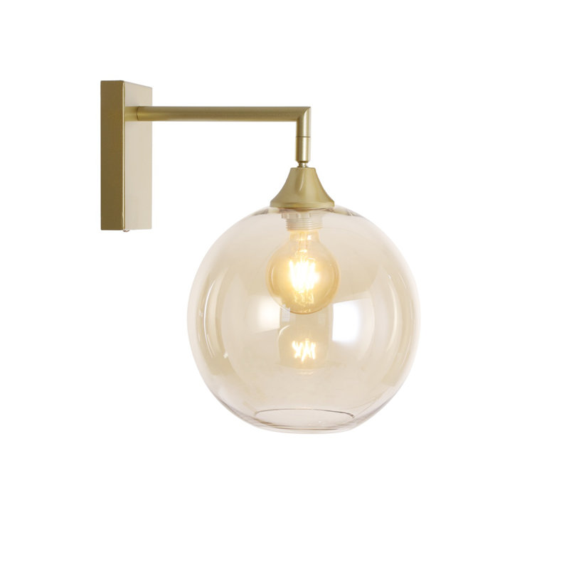 Bonview Armed Sconce, Amber, Gold