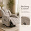 Grand fauteuil inclinable électrique avec massage et chaleur, fauteuil inclinable en chenille avec ports USB et Type-C et porte-gobelets doubles-1515338272