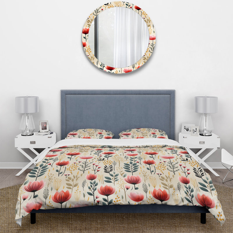 Ensemble de housse de couette Artistic Essence Floral, Housse de couette pour très grand lit et 2 très