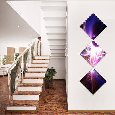 " Glowing Purple Design On Black " 3 - Pieces