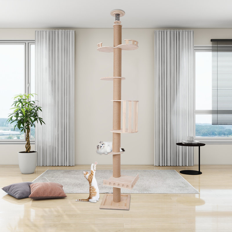 Arbre à chat haut à 5 niveaux avec poteaux à griffer en sisal Dawnisha