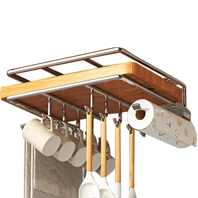 Cabinet Hanger with Multi Hooks Punch-free Installation Stainless Steel Heavy Duty Cutting Board