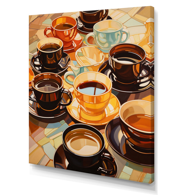 Jaffet Food Coffee Tea VI - Art sur toile, impression sur toile, Toile tendue, H 32 po x l 24 po x P 1 po