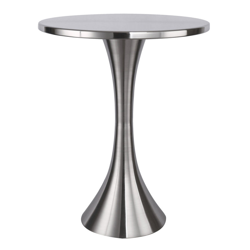 Table d'appoint en métal et nickel brossé