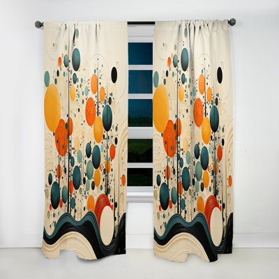 Rideau orange obscurcissant orange Mid Century Organic Harmony II - Mid-Century