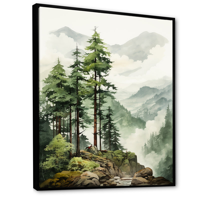 Millwood Pines Soft Gray Redwood Trees In Us Forest II Framed On Canvas ...