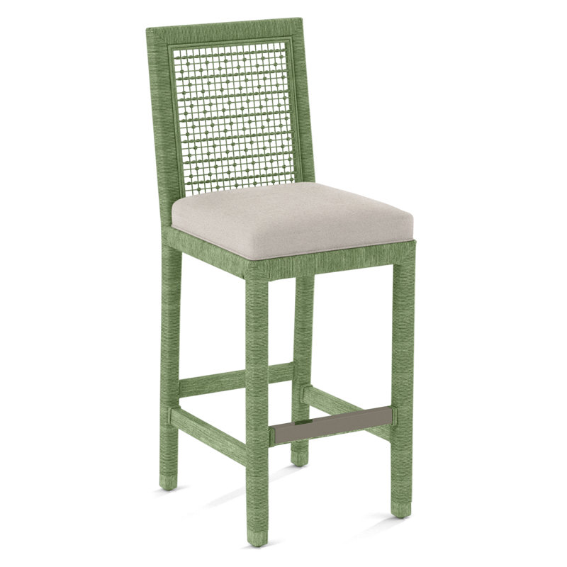 Pine Isle Bar Stool, Marquis Taupe Velvet; 0913-73, Celery