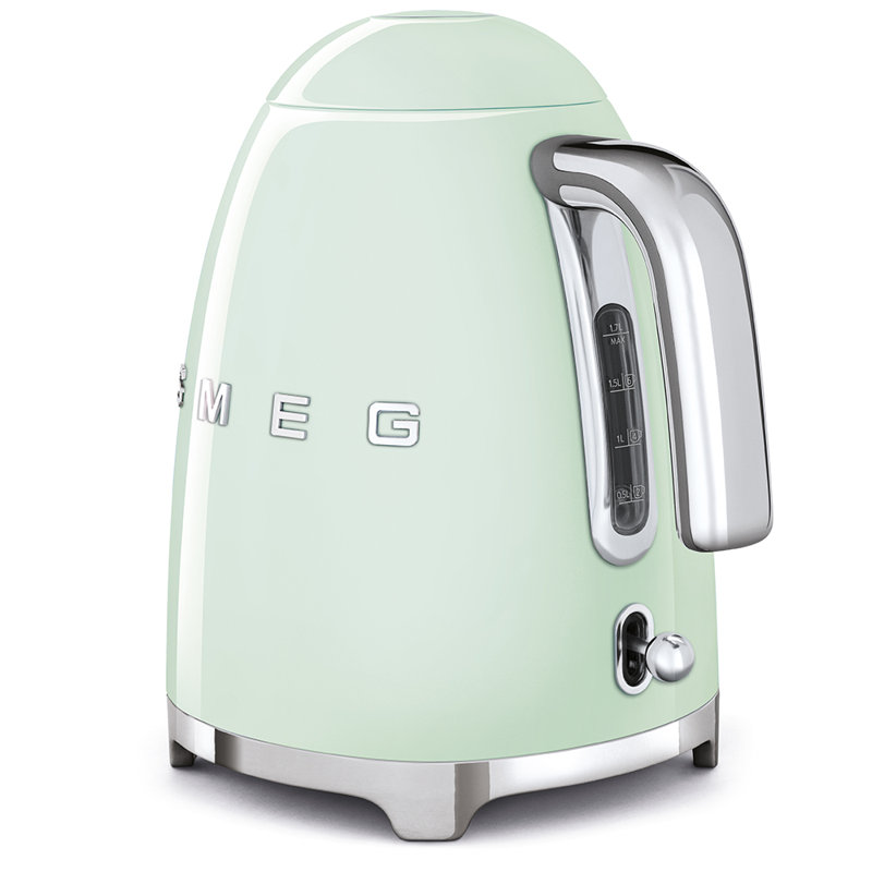 SMEG 50's Retro Style Aesthetic 7-Cup Kettle, Pastel Green