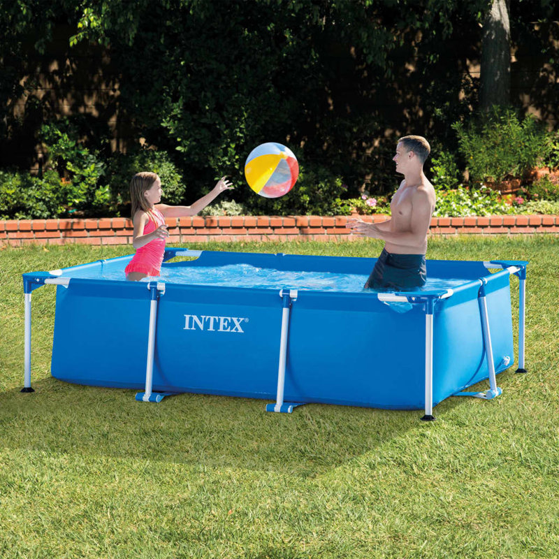 Intex Swimming Pool Rectangular Frame, 260 cm L x 160 cm W x 65 cm H