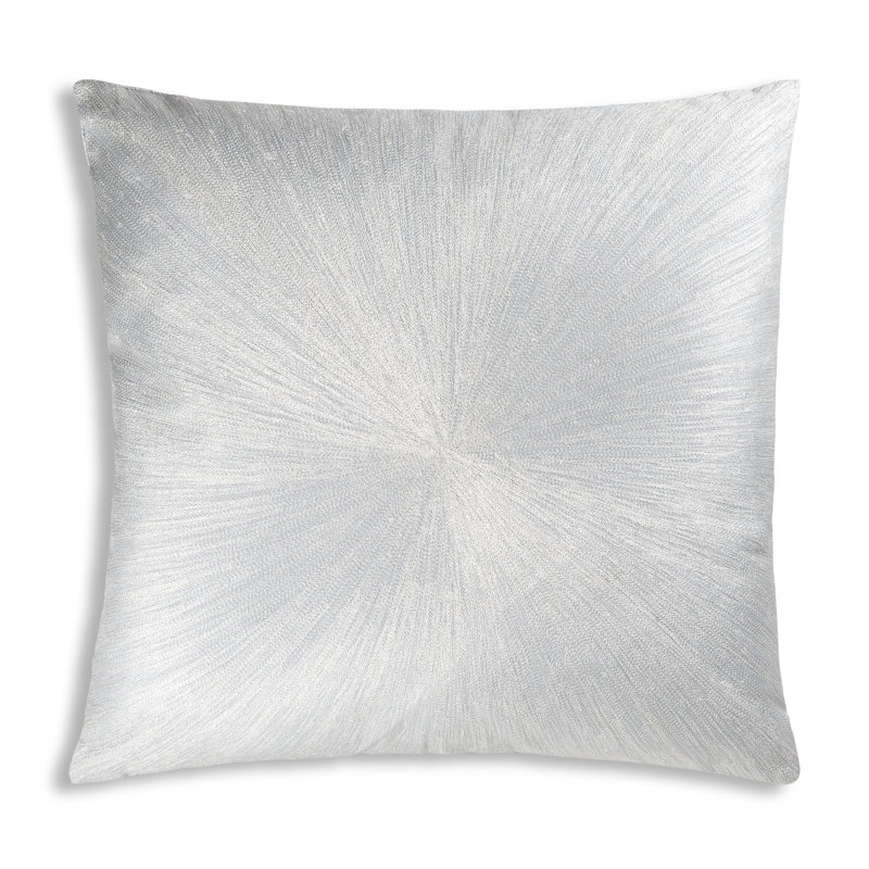 Cloud9 Design Nim Aqua Silver Linen Pillow 20"x20", Gray