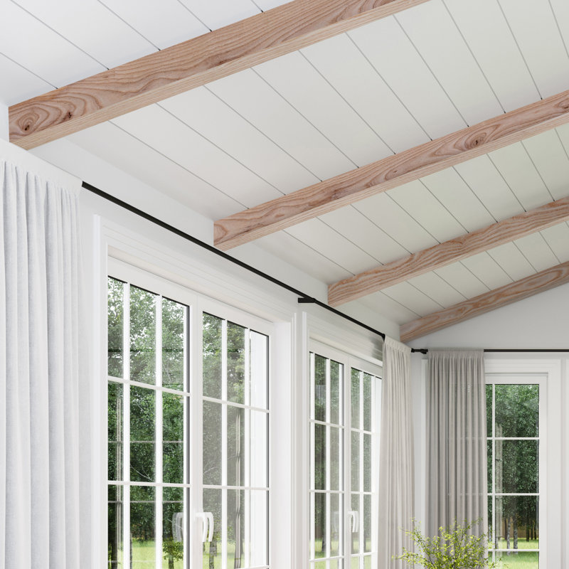 Rustic Ash Unfinished Wood Decorative Ceiling Beam 5.5" x 5.5" x 92"