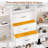 83.5"Tall Arched Bookcases And Bookshelves Triple Wide 6 Tiers Industrial Bookshelf, Etagere Bookcase With 3 Drawers Storage, Bookshelf With Metal Frame For Living Room Bedroom Home Office-122920339