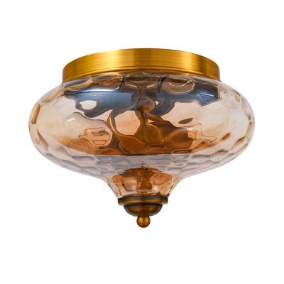 Darrus 2 - Light Water Pattern Glass Flush Mount