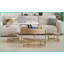 Blanc moderne et rond Table basse naturelle avec rangement et amp; 3 repose-pieds peu encombrants-564579912-564579913