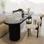 Bureau ovale noir en bois massif-688801881