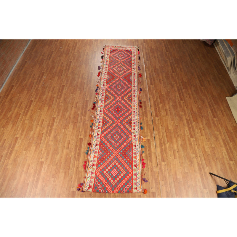 Tapis de couloir kilim en soie Pre-1900