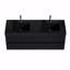 Meuble-lavabo de salle de bain avec lavabo intégré en une pièce, flottant mural pour salle de bain moderne, lavabo en quartz d'ingénierie noir mat et tiroirs noirs à fermeture en douceur-656601593-656601570-656601572