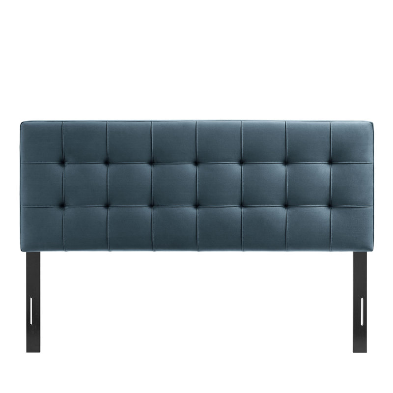 Tête de lit double en velours Peyton Performance, Lit double, Bleu cadet