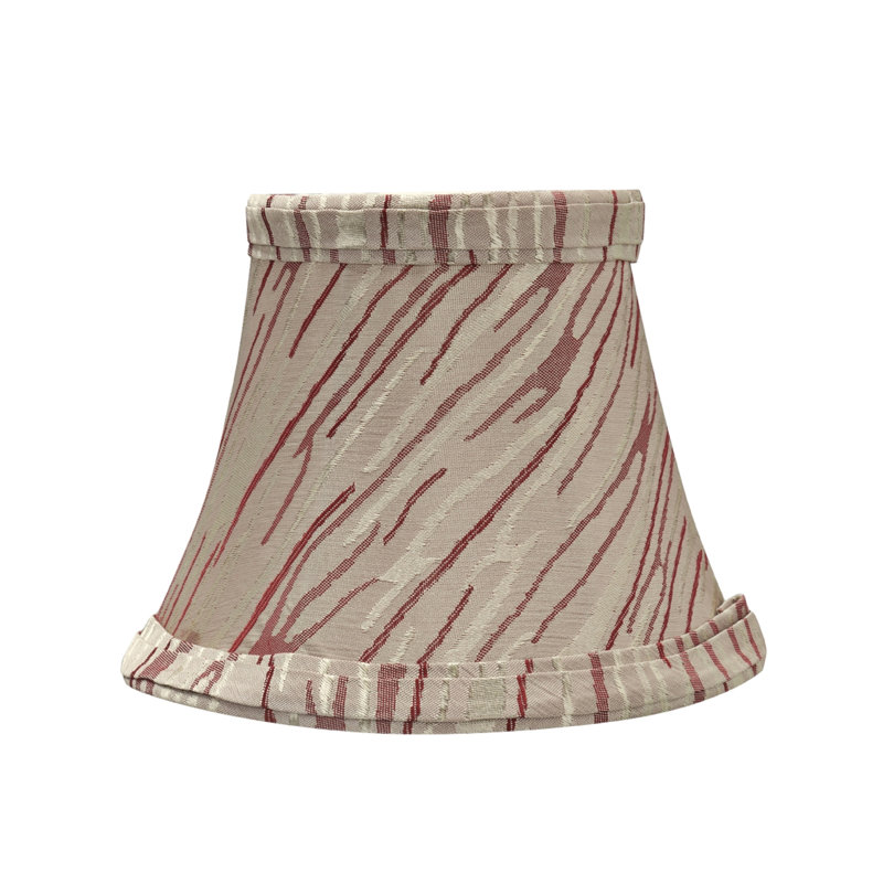 Set of 9 Beige and Red Fabric Bell Chandelier Lamp Shades