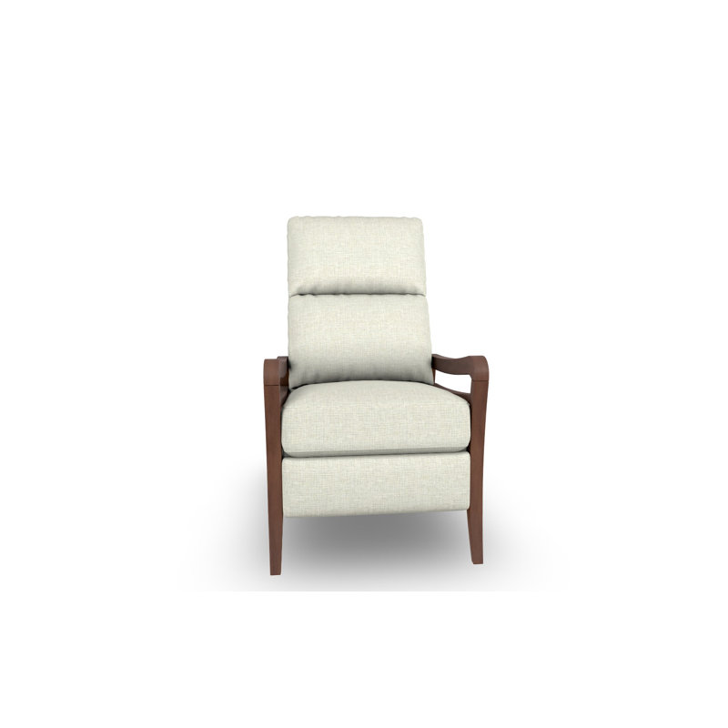 Modern High Leg Recliner, Ivory-23693, Dark Walnut