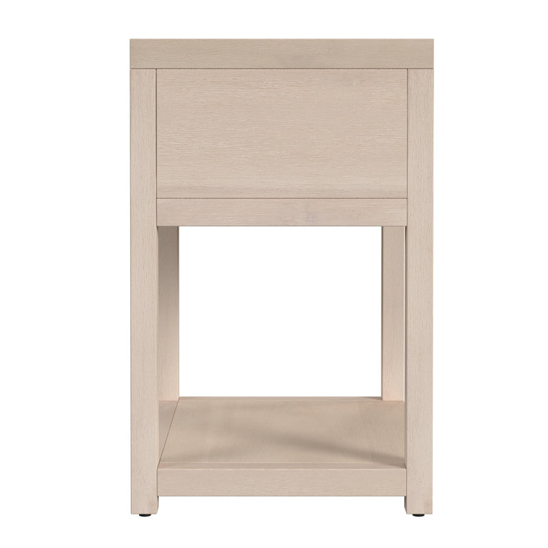 Nora 21 in. W Wood 1 Drawer Small Nightstand with Shelf, Antique Taupe
