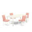 L'ensemble de table de salle à manger 5 pièces comprend une table de cuisine et 4 chaises de salle à manger en tissu de polyester rouge beige avec dossier élégant - finition lin blanc-1514411772-1482626713-1514411774