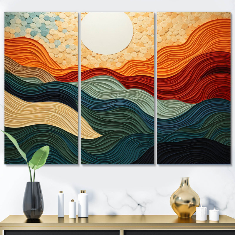 Desert Sands Abstract - 3 Piece Wrapped Canvas Print, 28" H x 36" W x 1" D