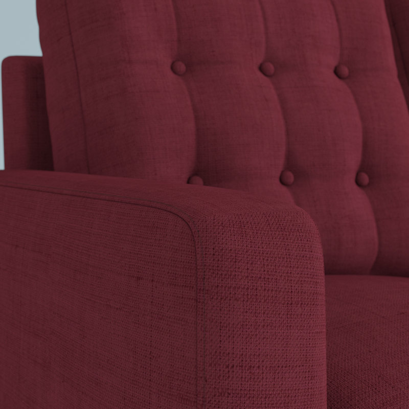 Benaniah Upholstered 50.4'' Loveseat, Burgundy Polyester