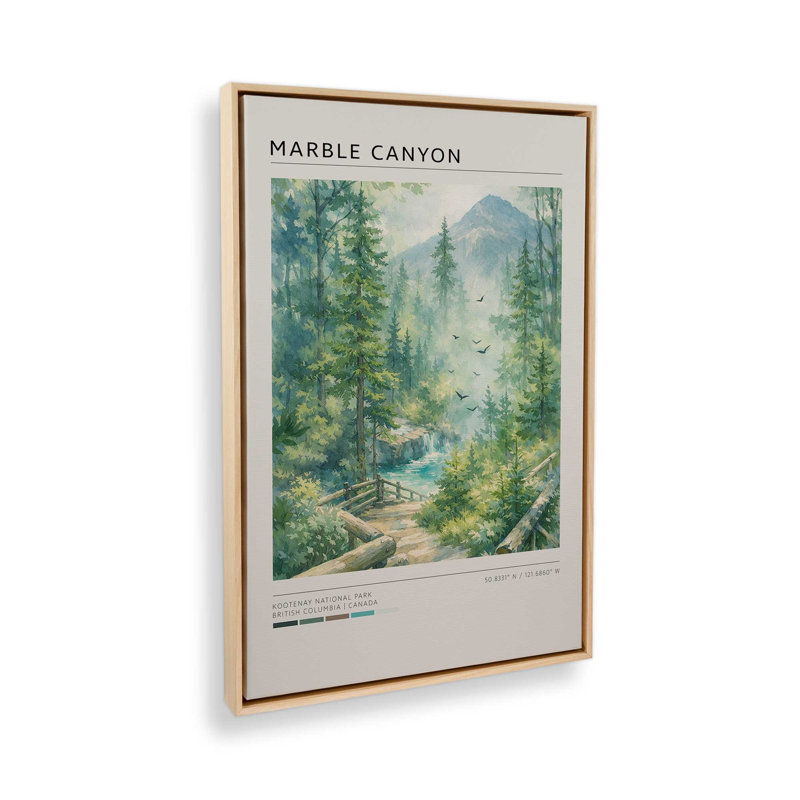 Marble Canyon, reproduction d'art sur toile, 20 po x 30 po, Cadre flottant en érable américain