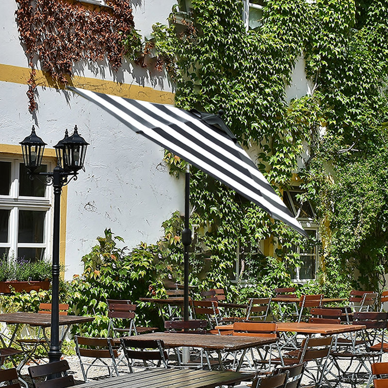 Parasol de marché inclinable 90 po Keiwarren, Noir / blanc