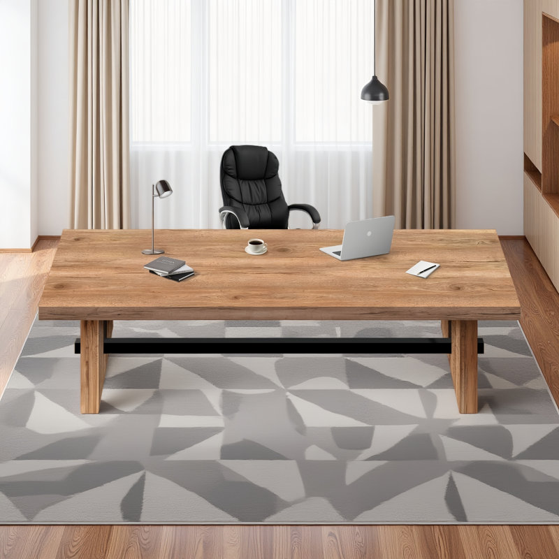 Ensemble de bureau de direction rectangulaire en bois massif de style moderne