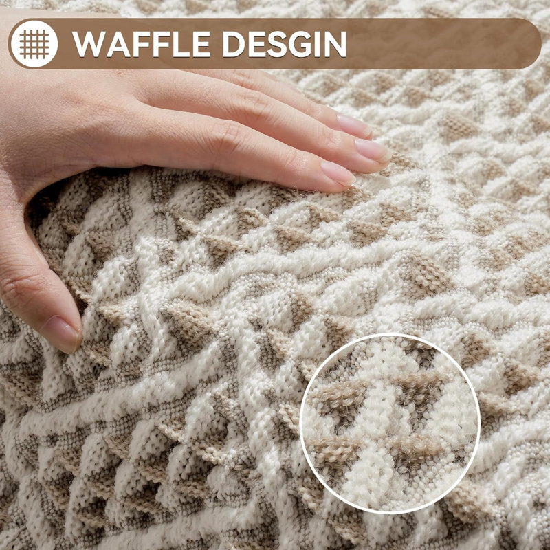 Tapis de salle de bain gaufré, tapis de bain Boho très doux et absorbant antidérapant, tapis de douche à revers en caoutchouc pour plancher de salle de bain, baignoire et douche