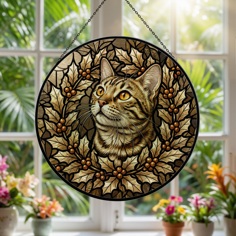 Panneau de vitrail en verre coloré H 7,8 po, H 7,8 po x l 7,8 po