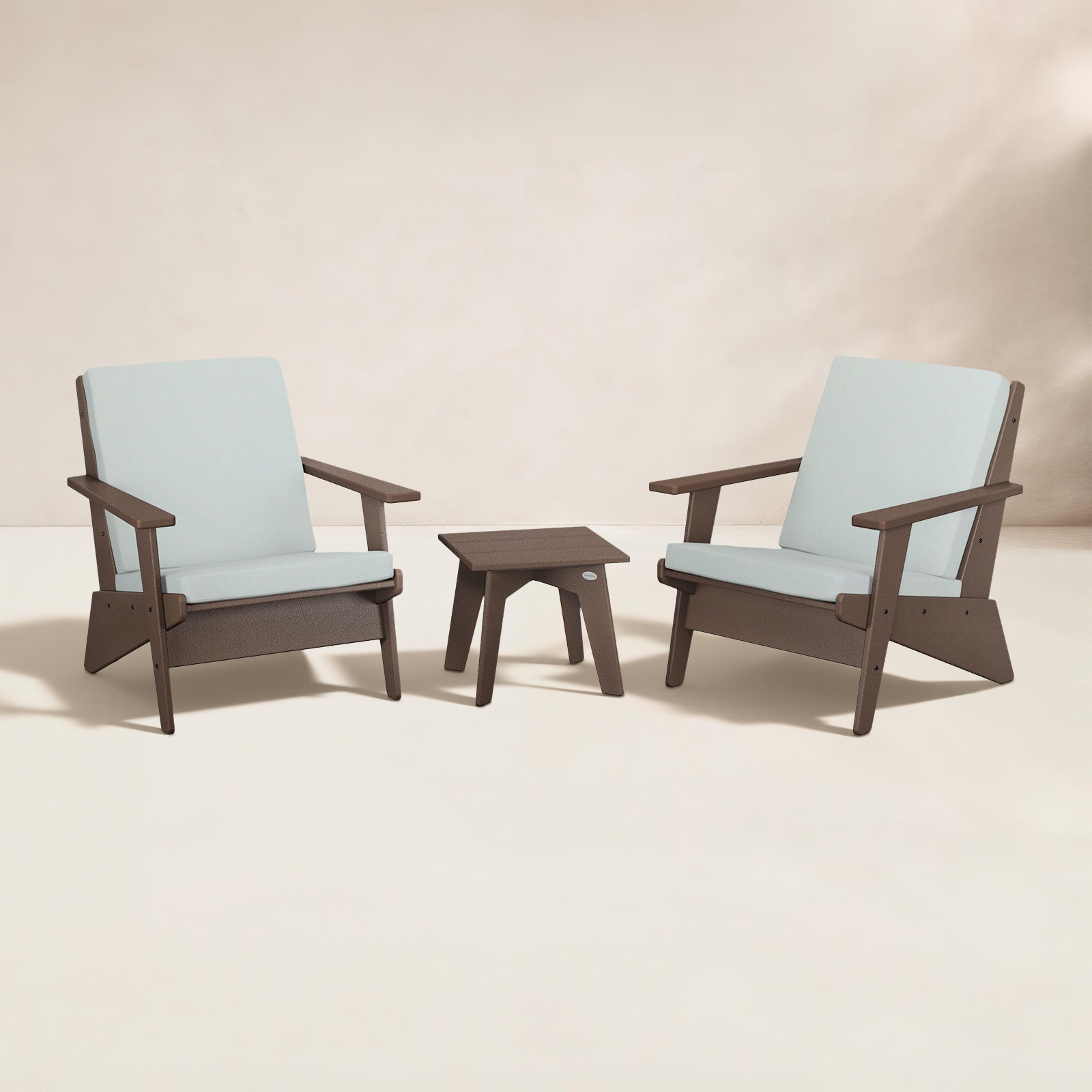 POLYWOOD® Riviera 2-Person Patio Seating Group, Spa, Mahogany