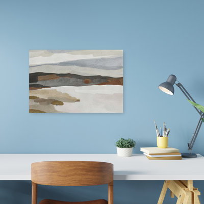 Art mural de paysage abstrait de la côte douce et abstraite minimaliste moderne