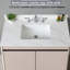 Plateau de meuble-lavabo 43 po - blanc avec dosseret de 4 po, lavabo rectangulaire et dosseret de luxe en pierre frittée-2049327533